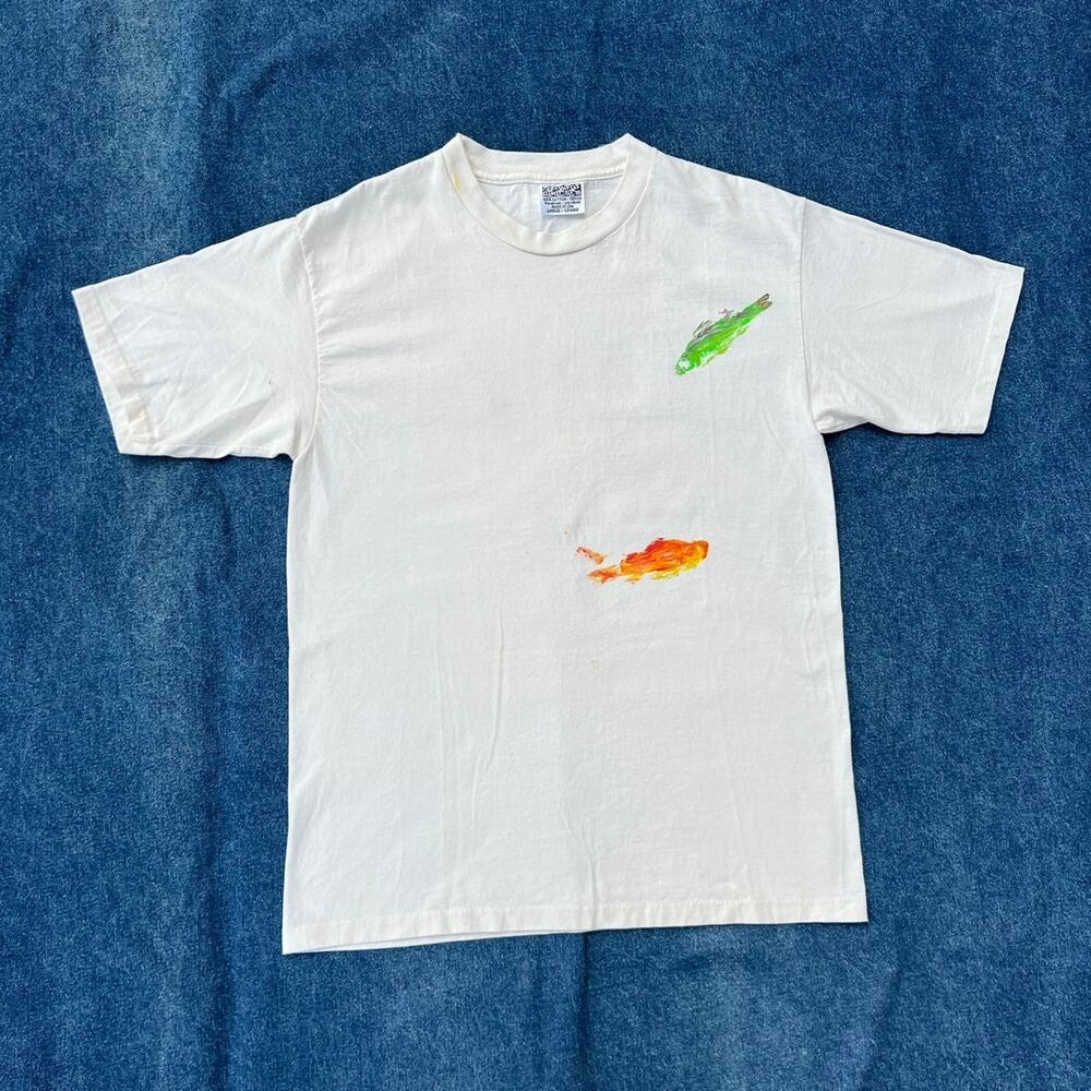 90s Wildwood Productions fish block print tee
